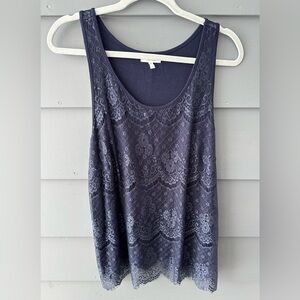 Maurice’s 1 1x navy blue lace tank